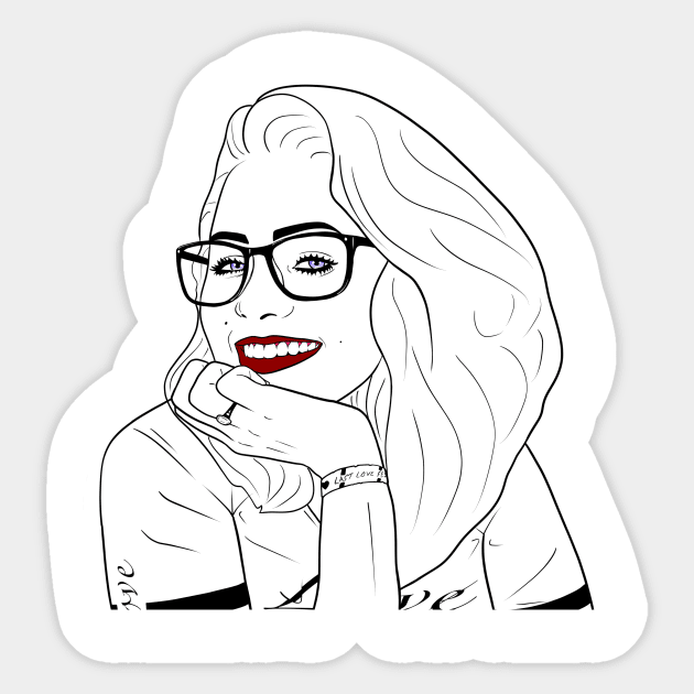 Frau mit Brille - Augen - Brille - Lächeln Sticker by Tibra Design